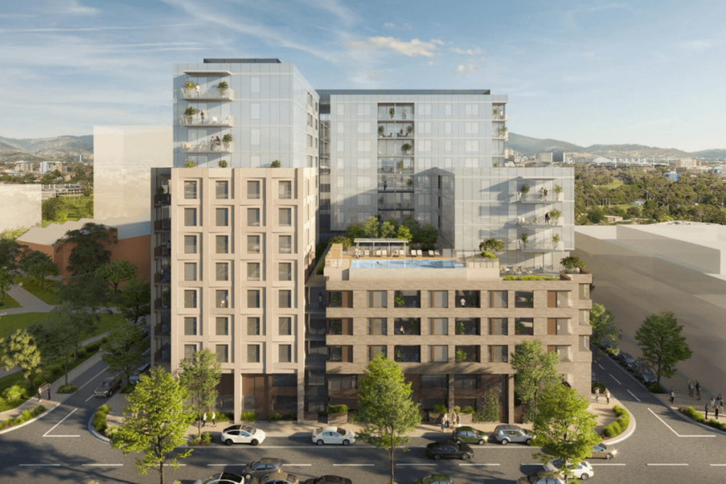 Newly released plans for an apartment complex near Plant 4 in Bowden. Image: Future Urban/Architectus