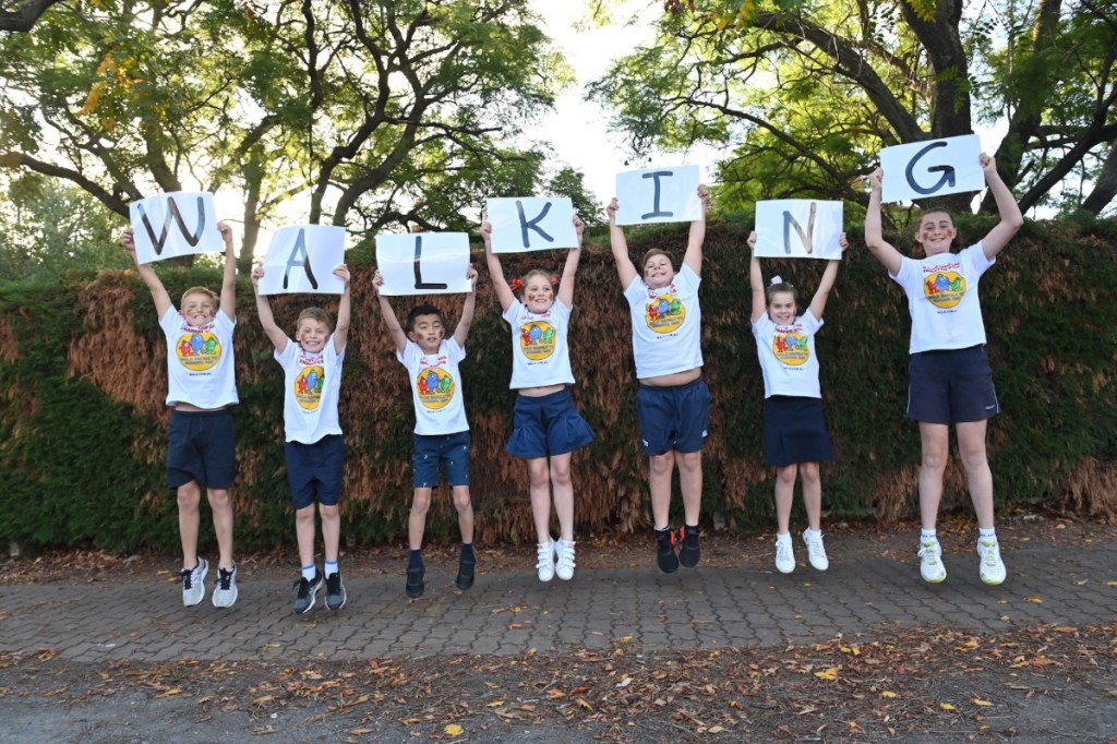 Thousands of school-aged students took part in the National Walk Safely to School day this morning. Photo: Supplied