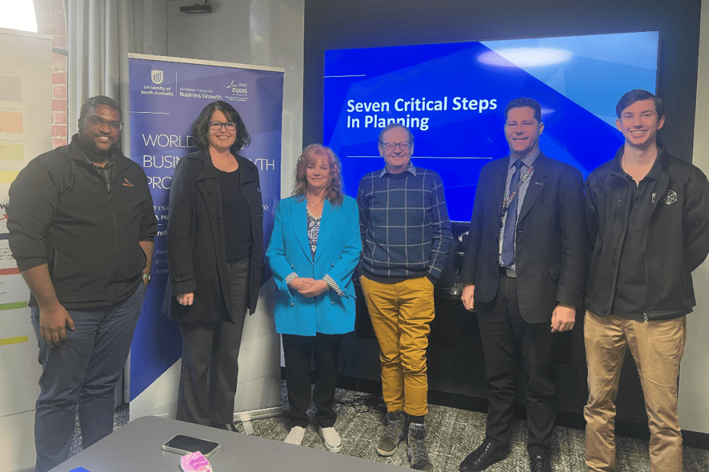 Raviteja Duggineni of ResearchSat, Jill Dewey of ESpy Ocean, Ann Angel of AUCBG, Adrian Smith of AUCBG, Tony Scoleri AICRAFT, Edward Robinson of Robinson Aerospace Systems. Photo: supplied