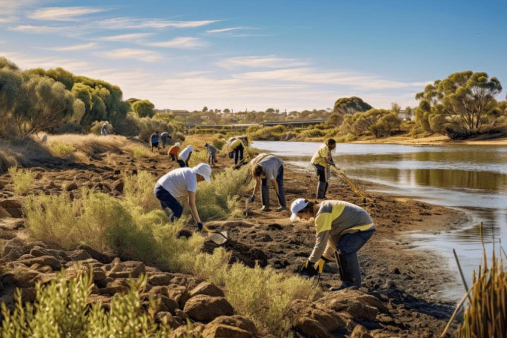 An AI-generated image of what ECF hopes its living shoreline will look like. Photo: ECF.