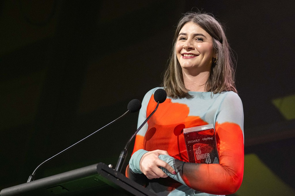 Bonnie McBride won the 40 Under 40 Creative Thinker award from kwpx.