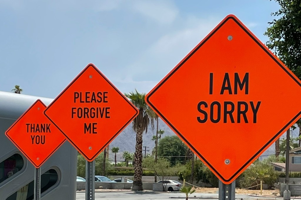 A well-intended, expertly delivered apology can help rebuild trust, while a bad one can often make things worse. Photo: <a href="https://unsplash.com/@mftulin?utm_content=creditCopyText&utm_medium=referral&utm_source=unsplash">Mark Tulin</a> on <a href="https://unsplash.com/photos/white-and-red-street-sign-L7TkIKc0XnU?utm_content=creditCopyText&utm_medium=referral&utm_source=unsplash">Unsplash</a>