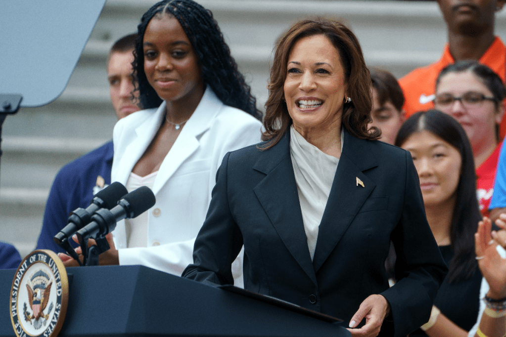 US Vice President Kamala Harris at a White House event on Monday. Photo: EPA