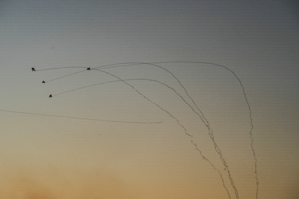Rockets are launched from from Lebanon over the Israel border in July. Photo: Reuters