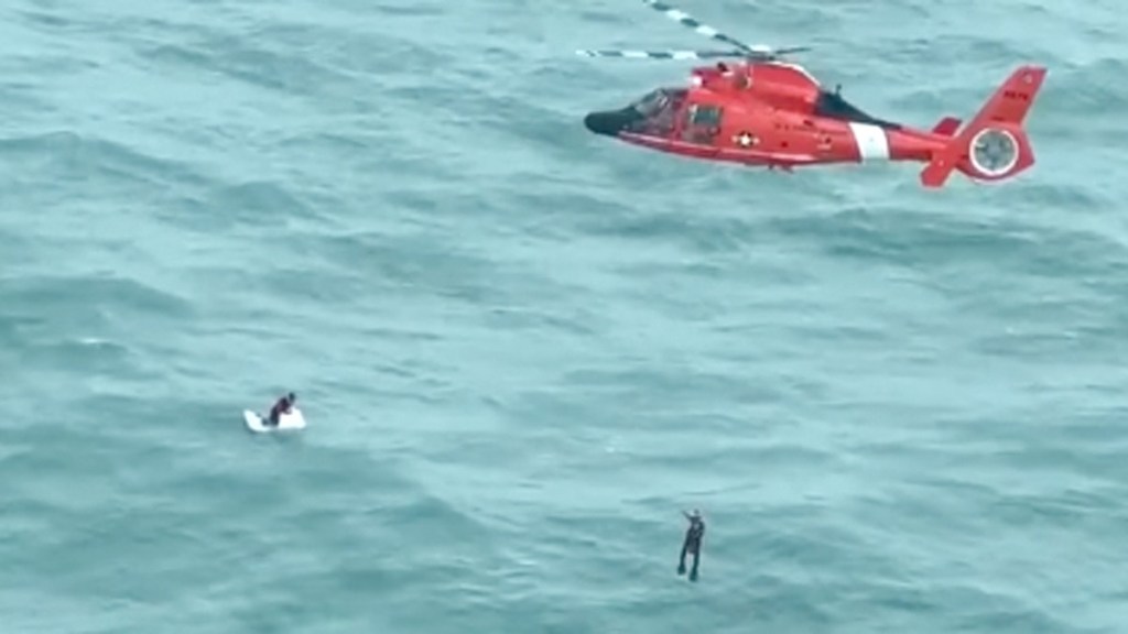 Thumbnail for Fisherman rides out Milton clinging to cooler in ocean
