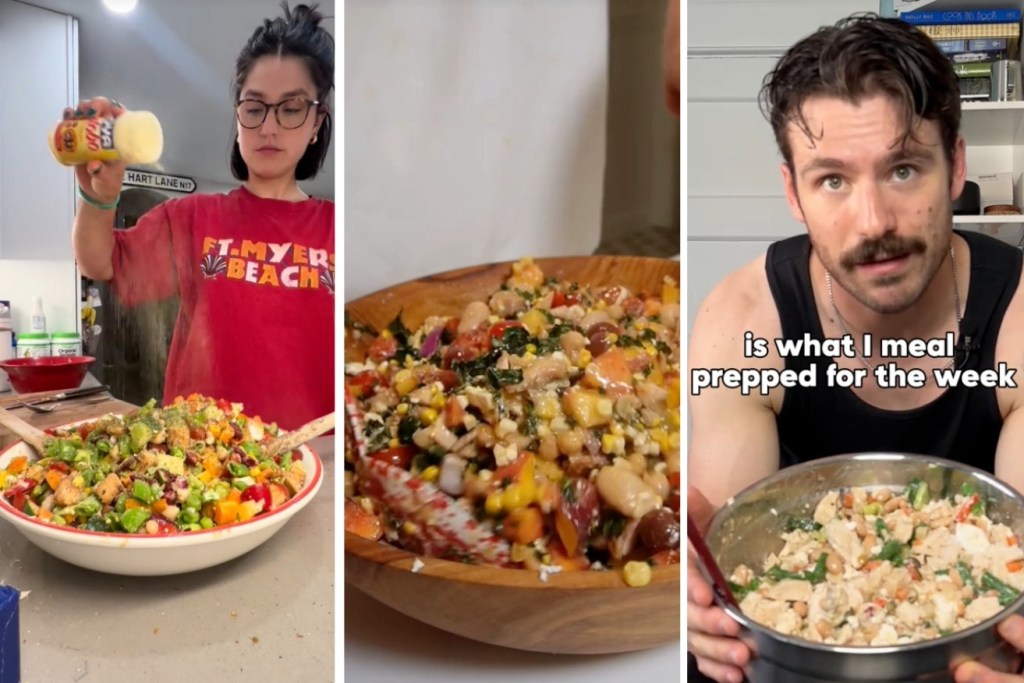 TikTokers are raving about the versatile and healthy salad. Photo: TND/TikTok/@violet.cooks/@nszimmer/@dr.bortny