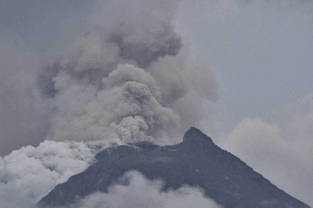 Mount Lewotobi Laki-laki during an eruption in east Flores, Indonesia in January. Photo: AAP